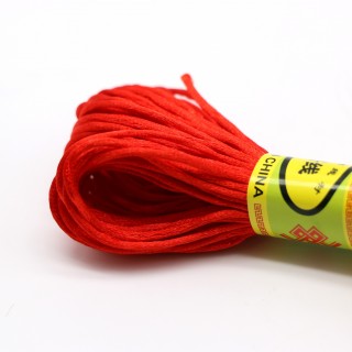 Сатиновый шнур 1,5мм, красный (1 метр)